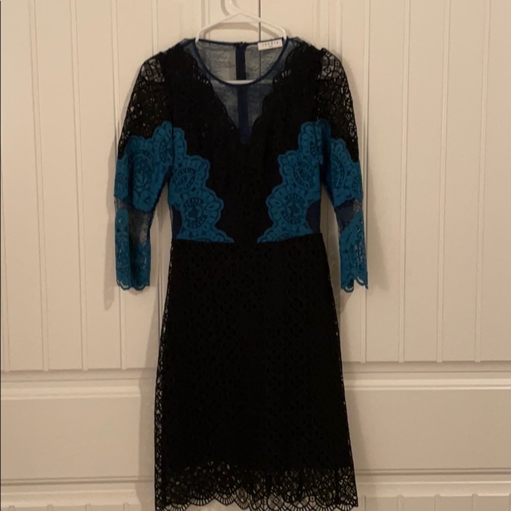 Size 1 Sandro black and blue dress.